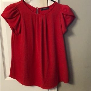 Chiffon red vibrant top